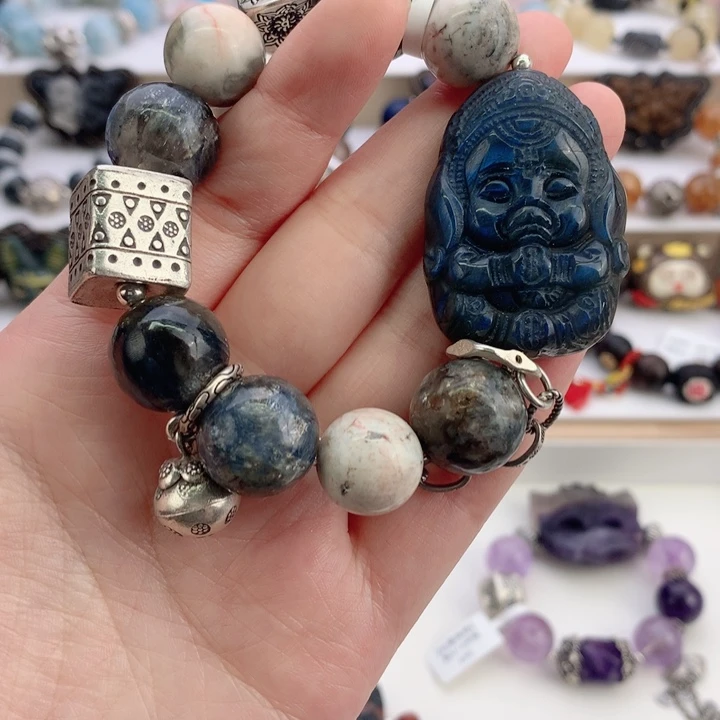 非金属蓝光象宝宝手串