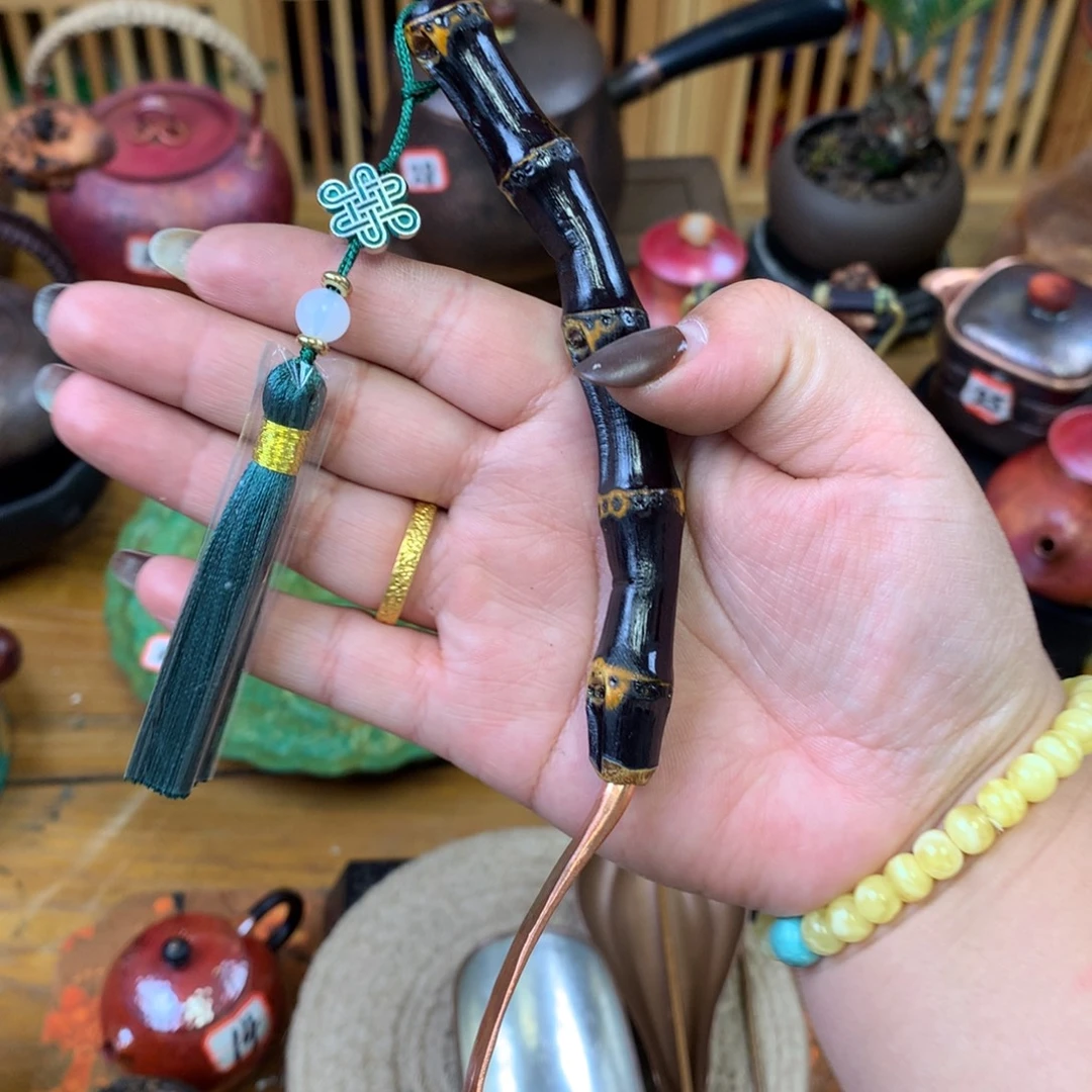 紫竹流苏精品铜茶拨