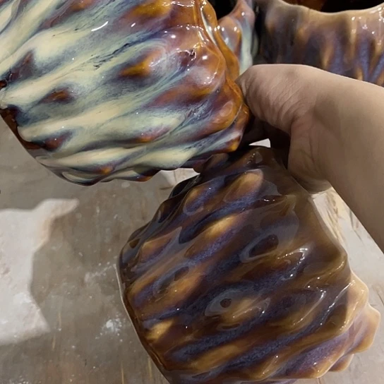 多肉绿植陶瓷花盆9.9包邮，有孔