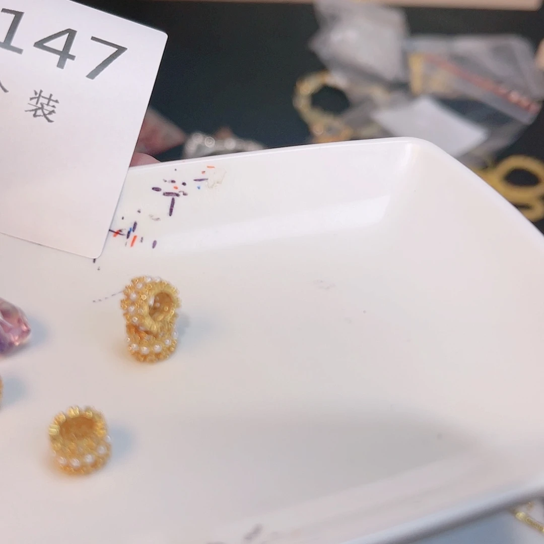 水晶珠宝半成品银S925镀金镶嵌147