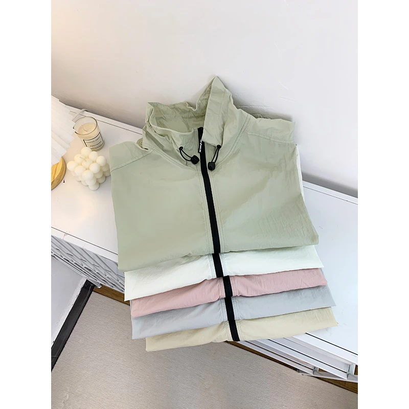 “在野” 山系防晒衣 UPF50+轻户外花苞立领皮肤衣女韩风哑光防晒衣