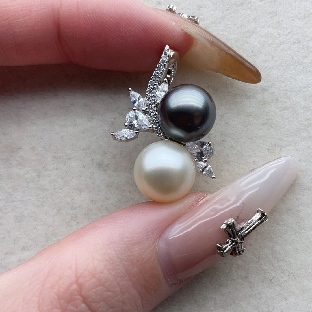 海水珍珠吊坠62银S925镶嵌