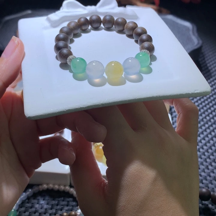 翡翠散珠糖果种水串卡10-9