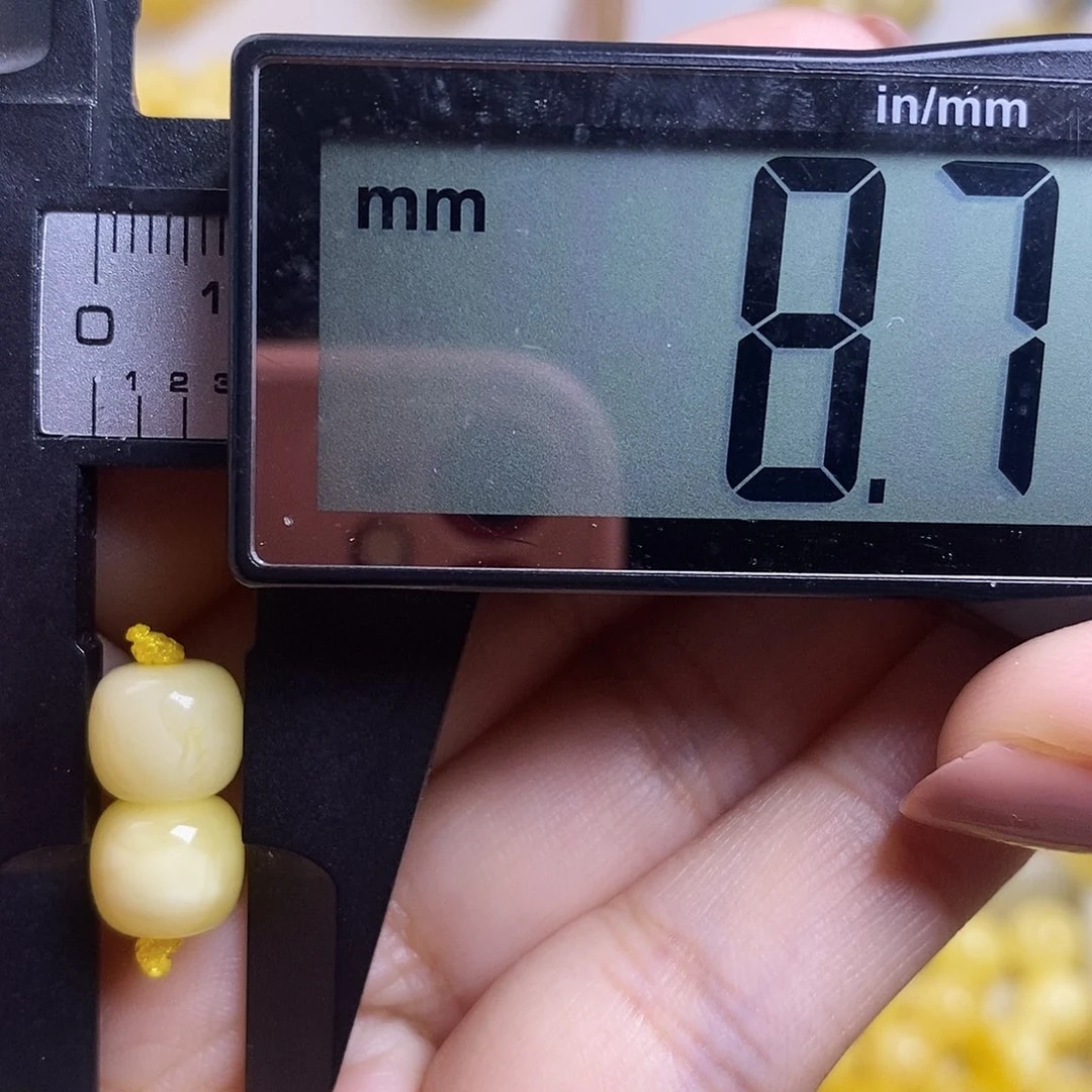 裸石琥珀未镶嵌蜜蜡老型对珠