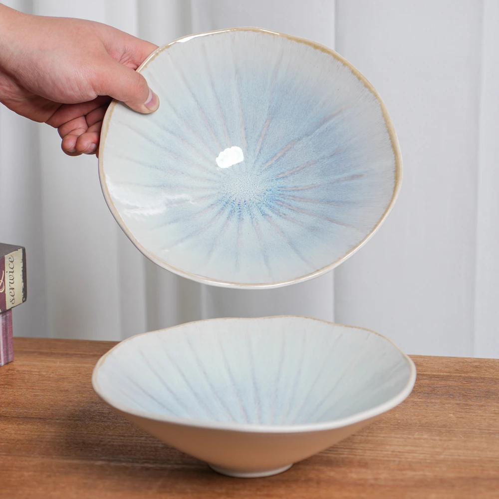 【瑕疵】陶瓷碗窑变异形斗笠碗高颜值汤面碗家用J5D