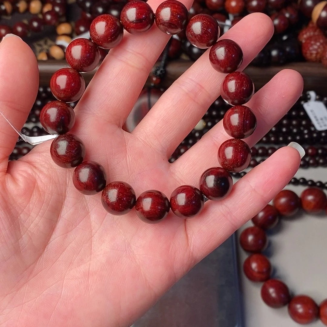 小叶紫檀手串/手链瑕疵珠：原汁原味小叶紫檀1.2/17颗