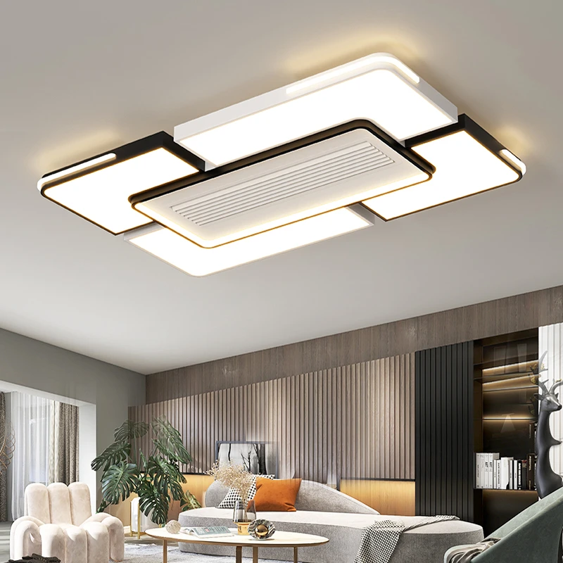 新款空调式无叶风扇灯静音风大广东中山客厅灯新款吸顶灯大厅灯具