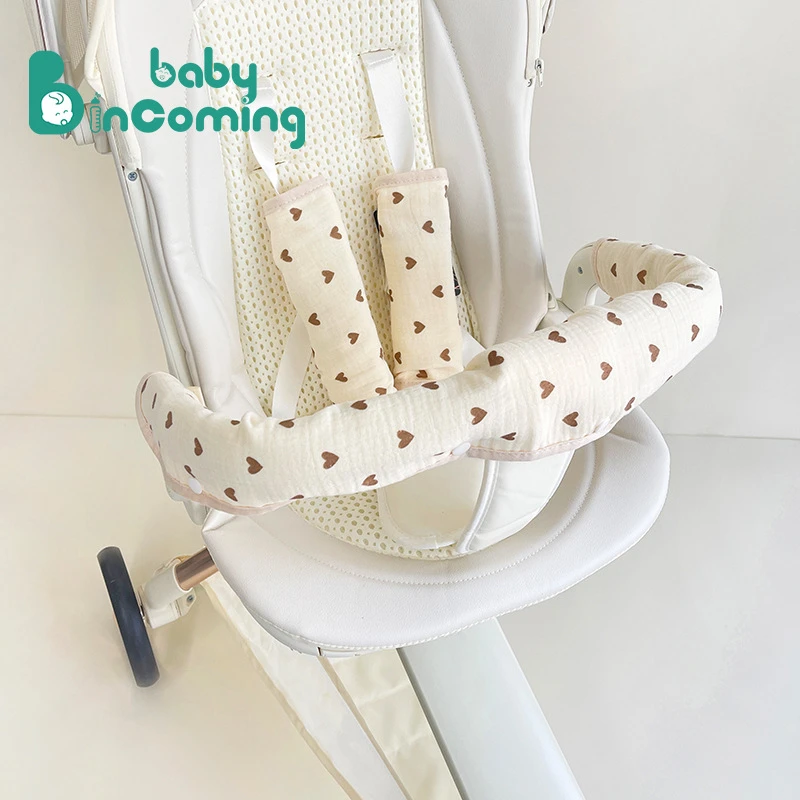 婴儿车扶手口水巾吸水透气宝宝推车扶手保护三件套防啃咬扶手套