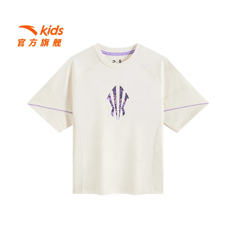 【凯里·欧文】安踏儿童男童针织短袖2025透气舒适运动短袖352531111