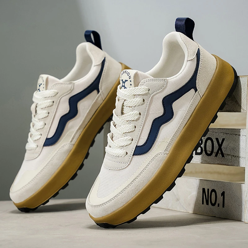 2025夏款阿甘休闲透气舒适平底男鞋户外拼色复工磨砂登山跑步鞋