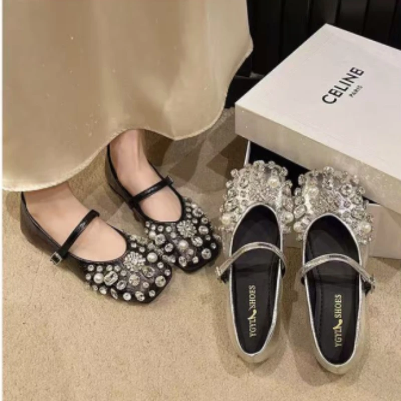 女鞋皮鞋单鞋软底玛丽珍公主鞋平底方头时尚百搭春夏法式|雪汾女