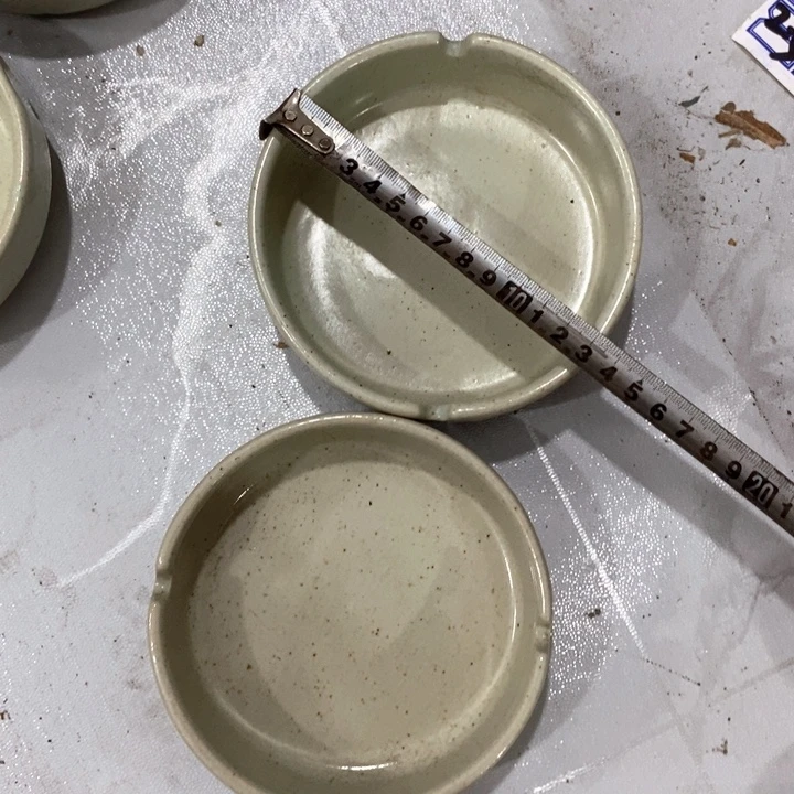 瓷片汝窑烟灰缸一对