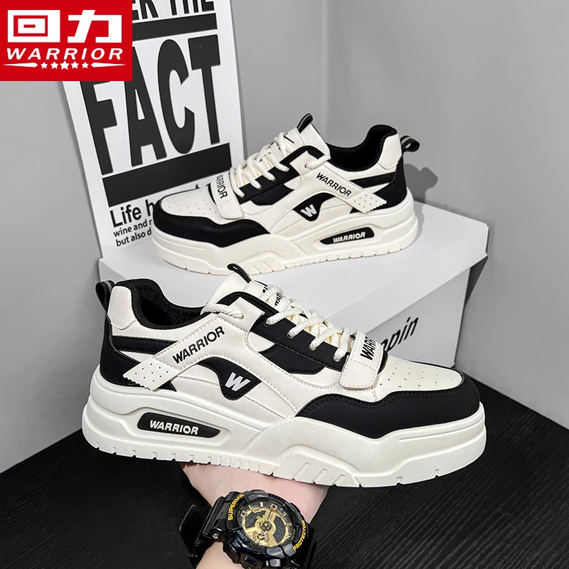 Warrior/回力男鞋2025春款百搭休闲板鞋男士软底低帮厚底增高鞋子