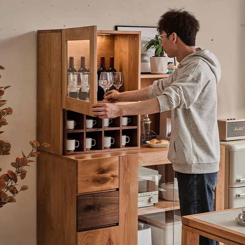 木博家居小别墅餐边柜茶水柜多功能创意咖啡边柜现代简约实木储