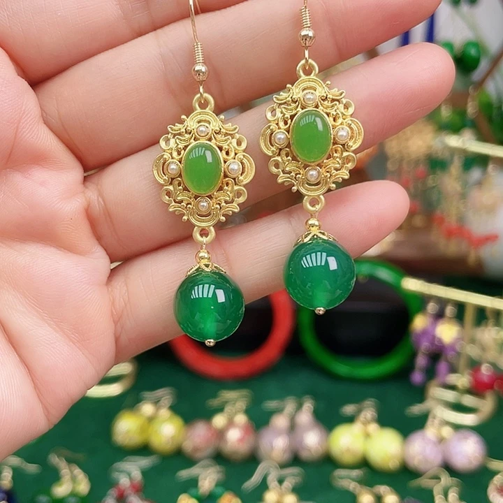 玛瑙/玉髓耳钉合金