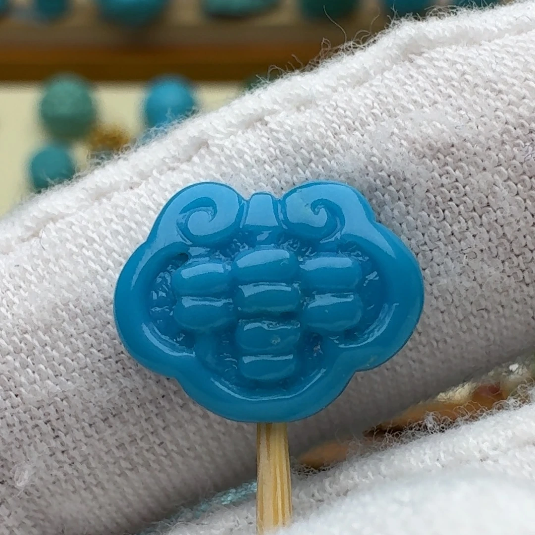 绿松石未镶嵌平安锁牌13.2