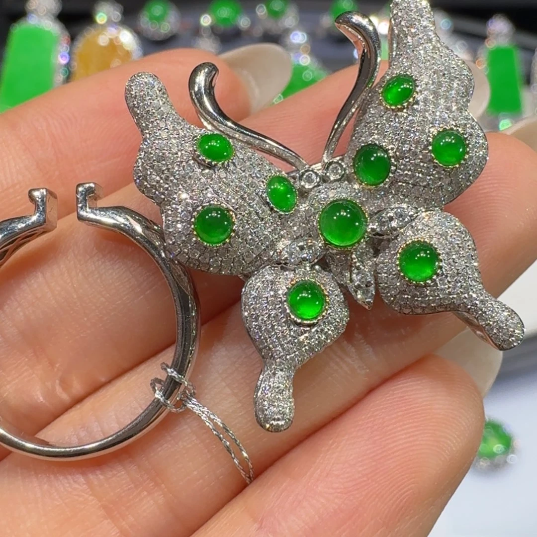 翡翠18K金镶嵌戒指收到货48小时鉴赏期