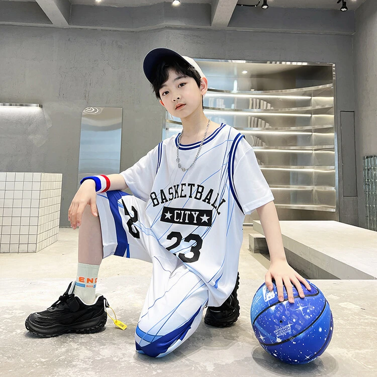 儿童装男童夏装运动篮球服套装2025新款中大童男孩洋气夏季短袖潮