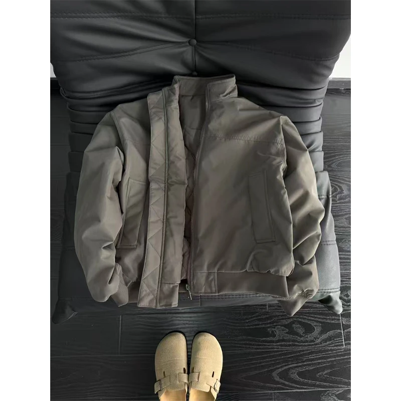 美式飞行员夹克棉服男秋冬季加厚立领工装外套cleanfit短款棒球服