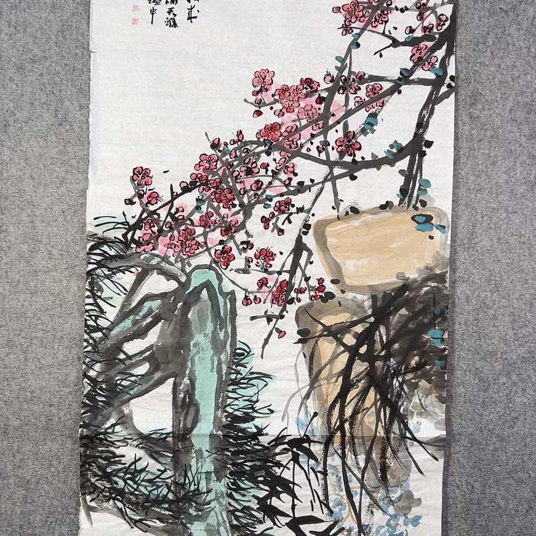 国画447 花鸟在此鸣叫的声响声