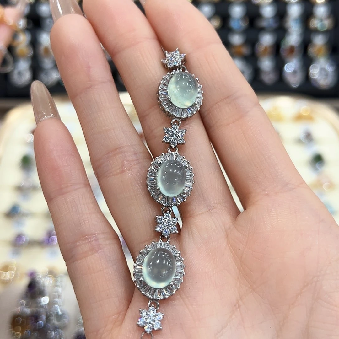 水晶金色拖不保色介意慎拍银托不掉色银S925镶嵌奔****奔
