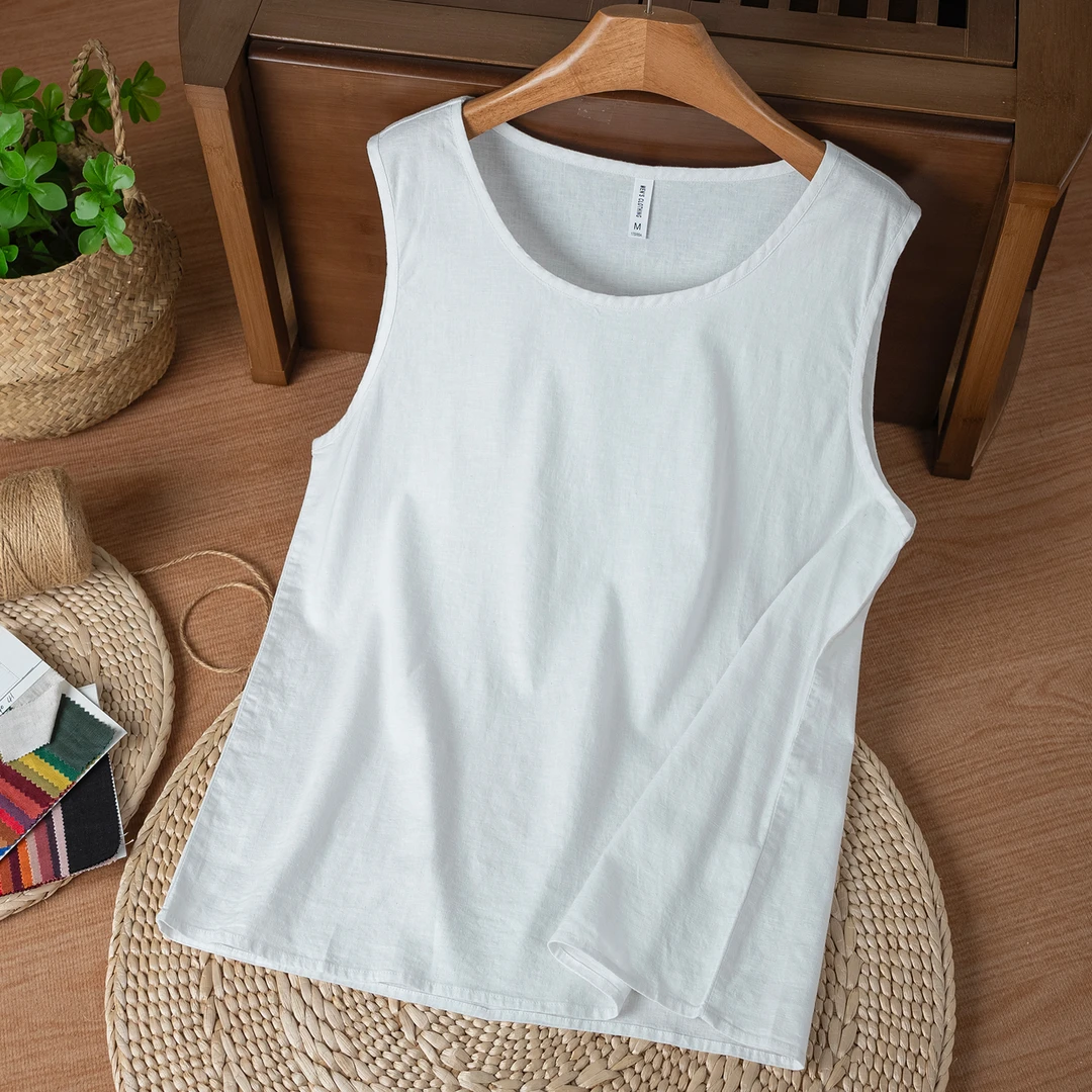 白色打底工作休闲宽松内搭无袖背心夏季圆领薄款跨栏大码男款纯色