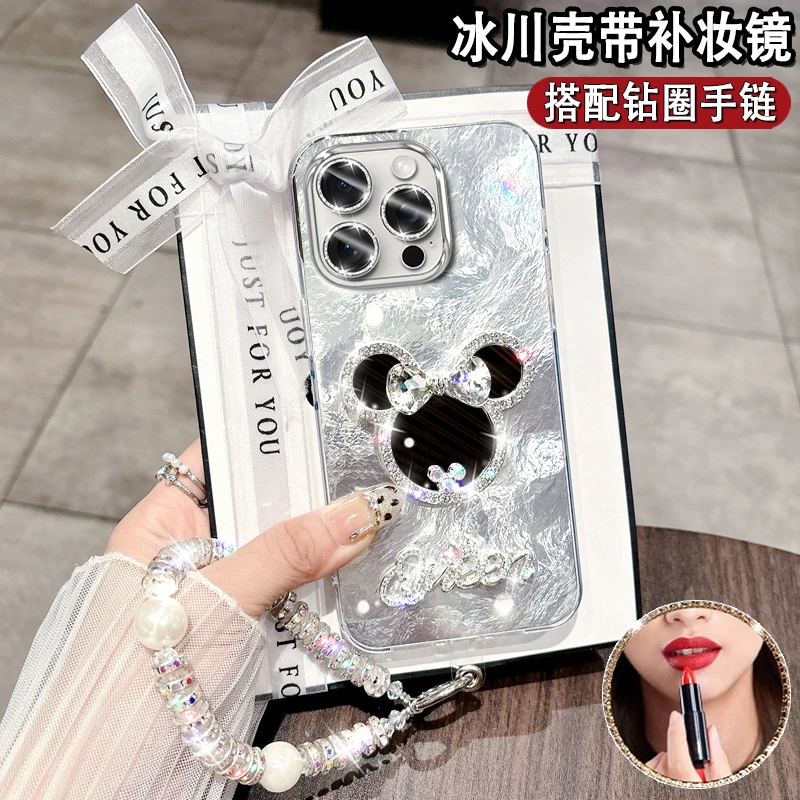 适用苹果vivo华为OPPO小米iPhone16手机壳网红镜子四角防摔手机壳