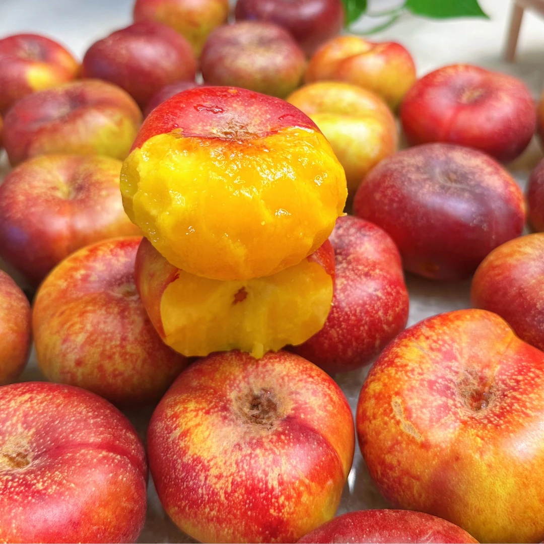 新疆彩虹冰糖蟠桃新鲜水果应季香甜多汁3斤现摘现发顺丰空运