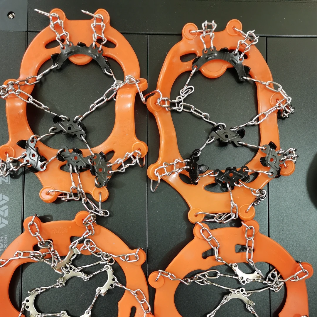 户外登山冰爪防滑鞋套锰钢钉链雪地冰面防摔徒步十五齿