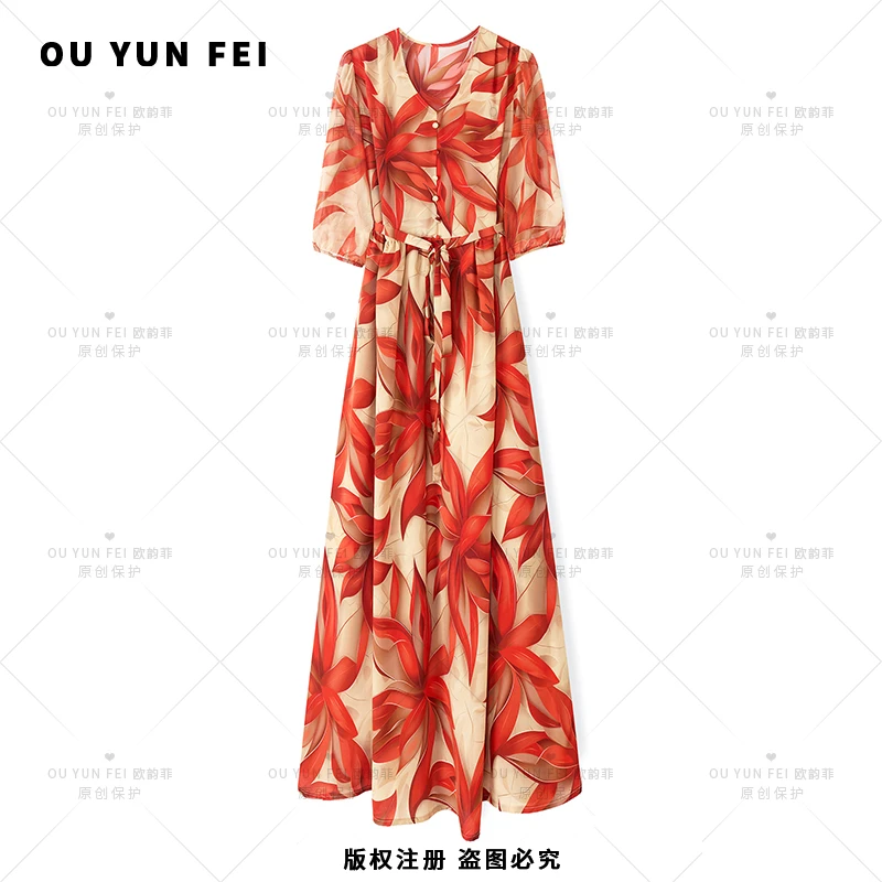 女装连衣裙气质轻奢时尚春夏保护设计师休闲女士夏季X9332