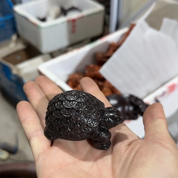 木黑檀木7金钱龟一只