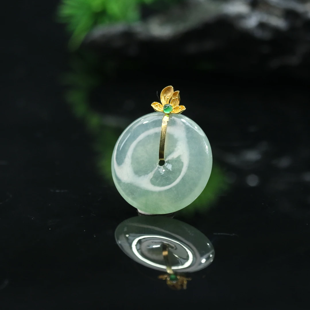 FC41天然缅甸翡翠A货18k平安扣/800069/保利厦门拍卖