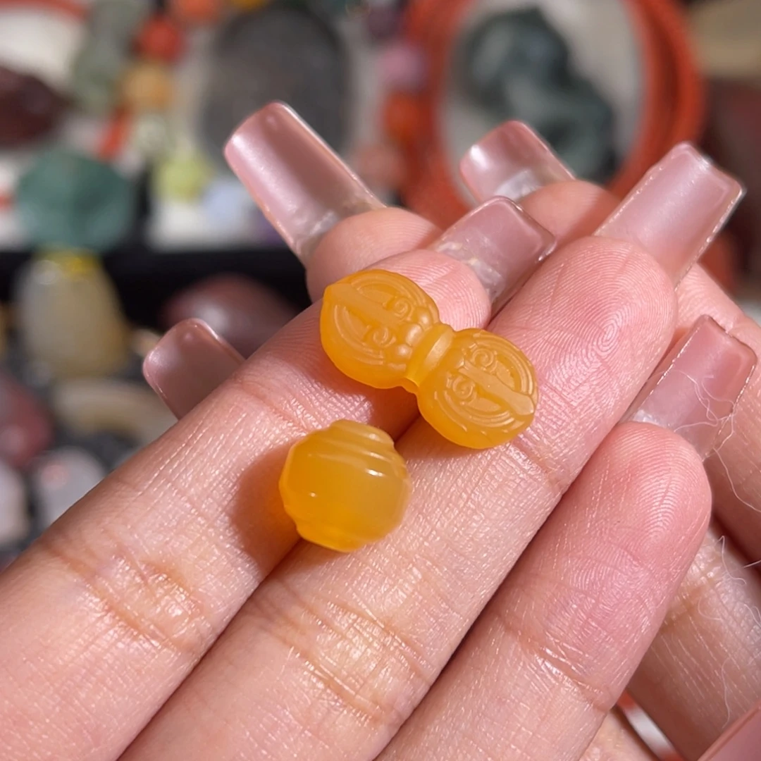 石英质玉（黄龙玉）未镶嵌金刚杵背云+线轴 不换退