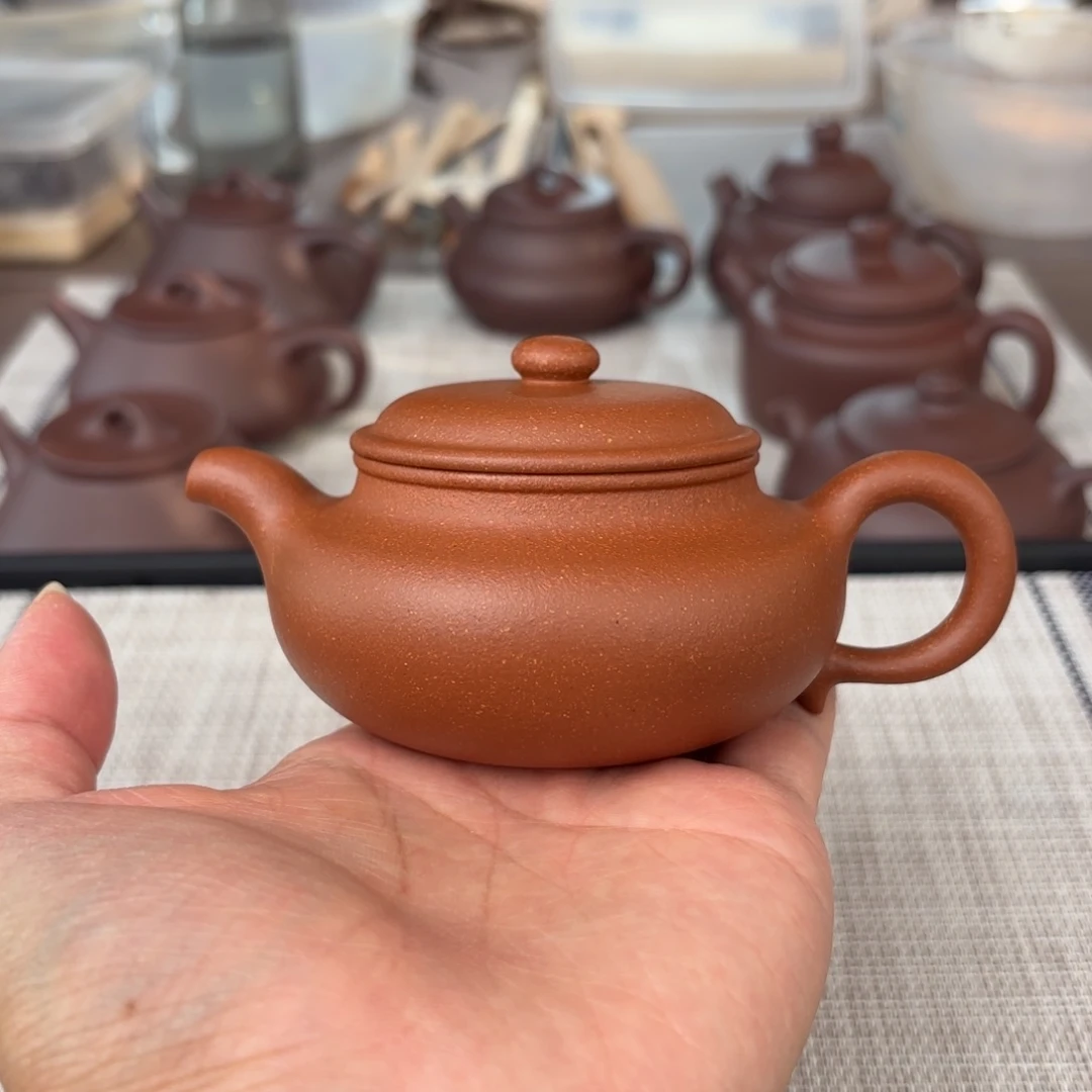 紫砂茶壶半手工红降坡仿古壶140cc