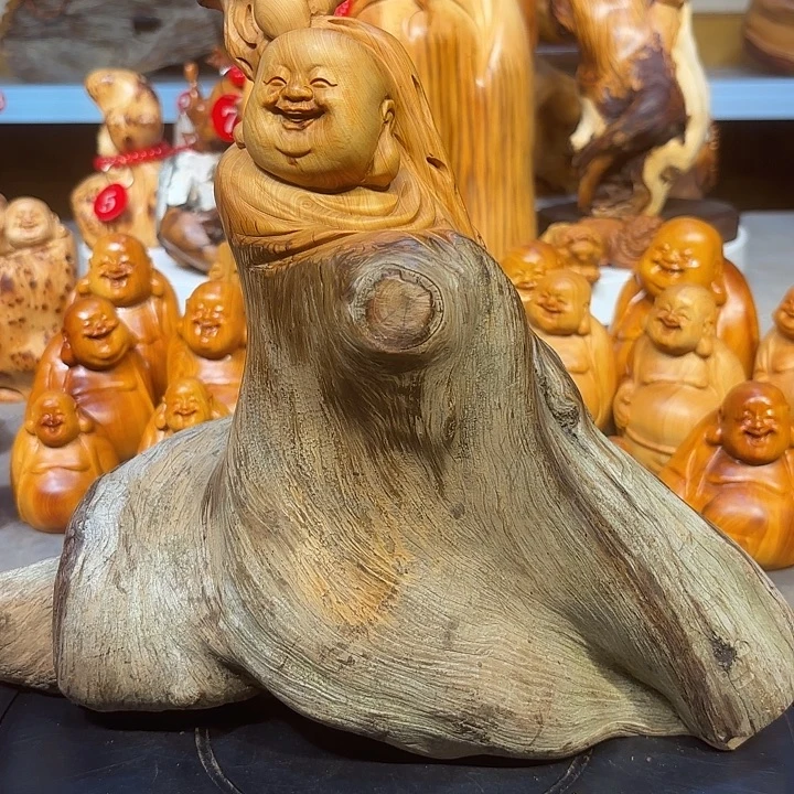 柏木太行崖柏弥勒佛