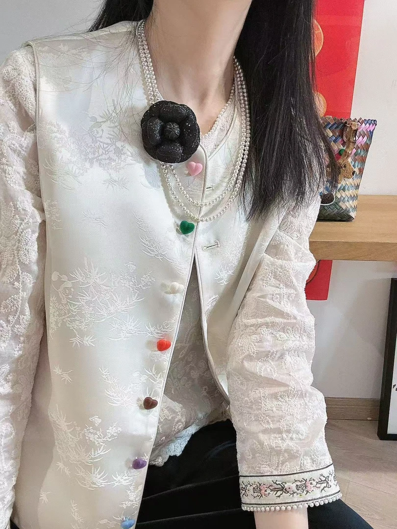 新中式印花圆领小金鱼马甲女