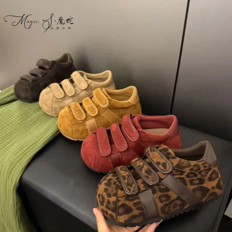 【万达撤柜】勃肯鞋女秋季厚底增高休闲运动板鞋百搭魔术贴德训鞋女