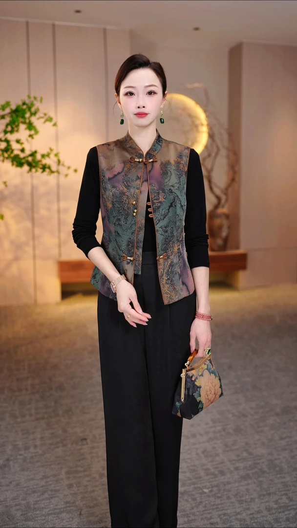 两件套2025秋季新款洋气气质显瘦加大码中长款妈妈装ZRF-25330