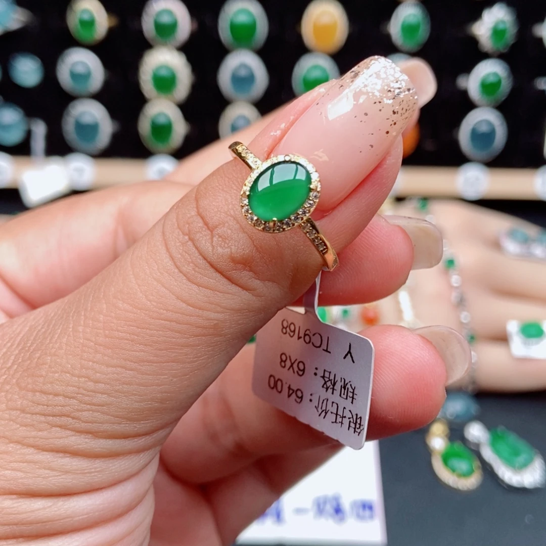 翡翠银S925镶嵌戒指5