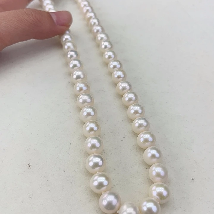 淡水珍珠颈饰银S925镶嵌卡9极光炫彩高品