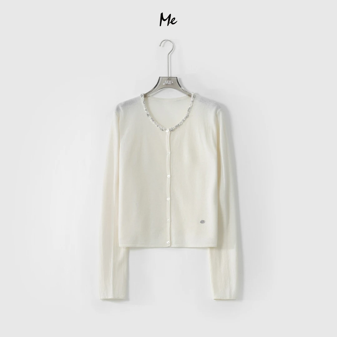 ME【100%绵羊毛钉钻少女】北纬43°细沙羊毛亲肤透气毛衣MESS0575