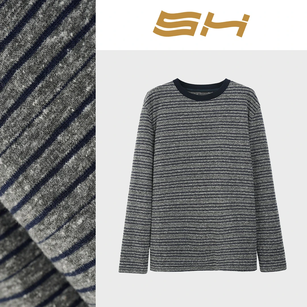 【锦一专属】  新款条纹撞色休闲针织上衣女宽松慵懒风上衣