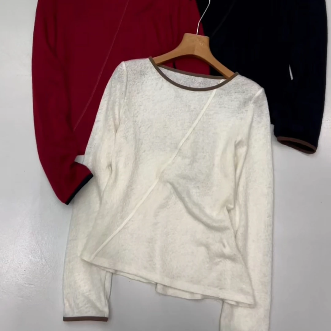 Fx韩系复古宽松长袖内搭打底衫春秋冬女款