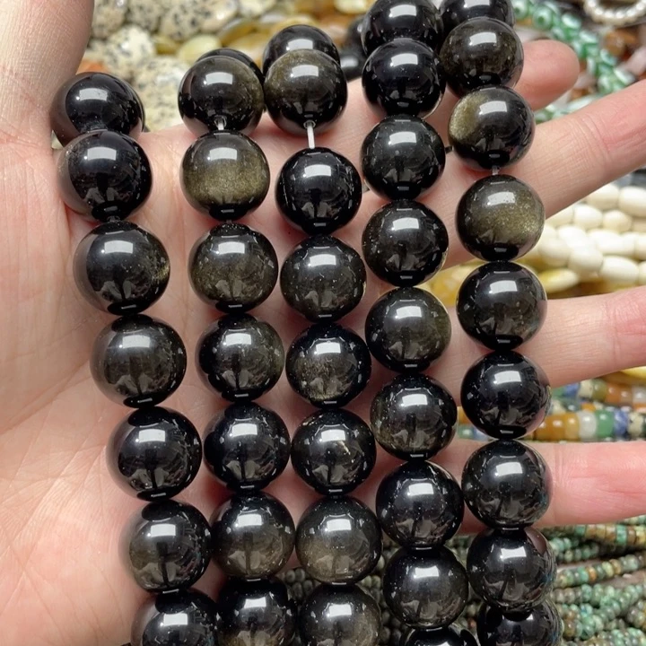 玛瑙/玉髓合金珠宝半成品一条16mm金耀