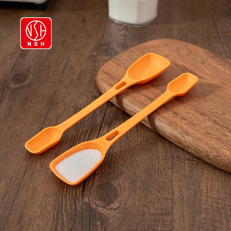 尼龙量勺耐高温料理计量勺双头计量勺子烘焙量匙带刻度定量勺盐勺
