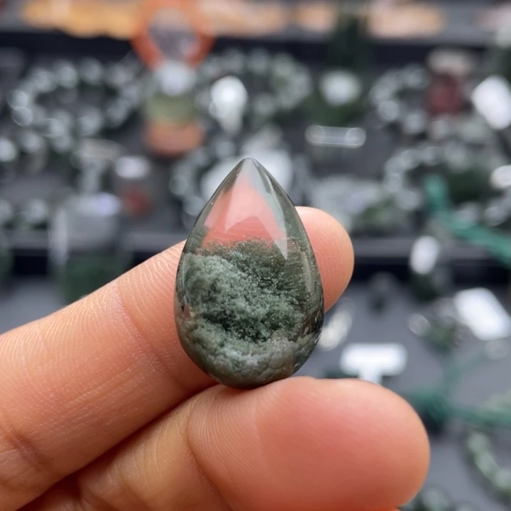 未镶嵌水晶颈饰绿幽灵聚宝盆水滴定制