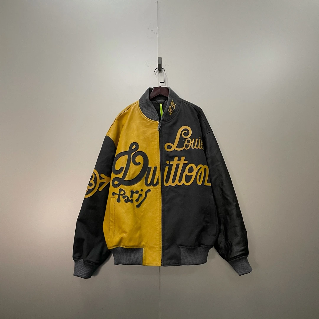 95新 LouisVuitton/路易威登 q221 撞色字母印花飞行员夹克 48码/