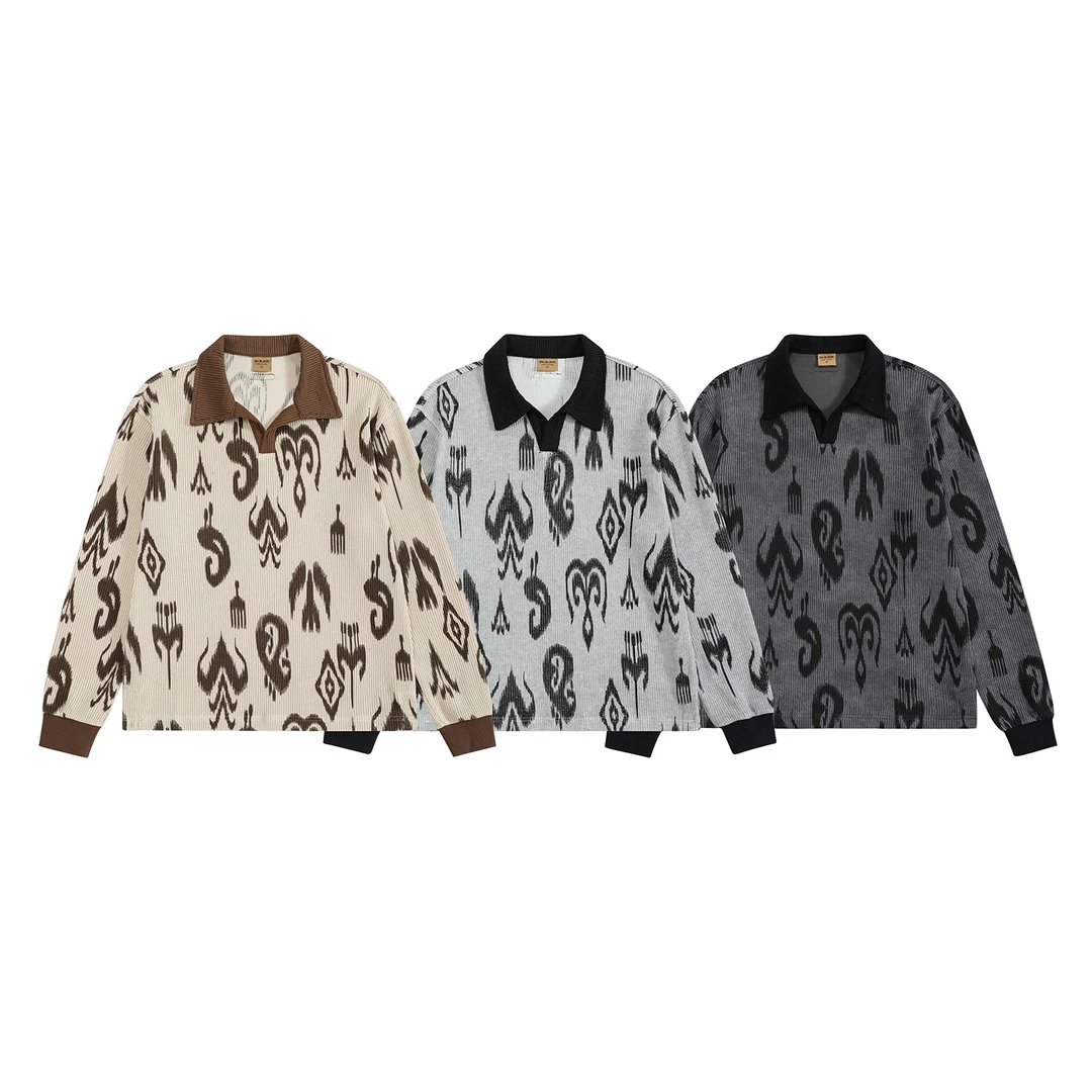 BH-BLACk 新疆民族风艾德莱斯Atlas 粗针织休闲卫衣套装