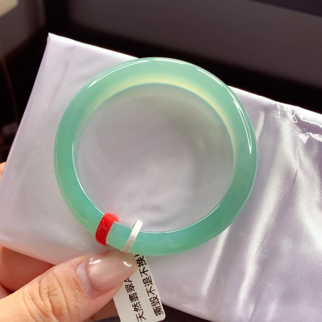 未镶嵌手镯翡翠54.6宝石绿 发光发亮 完美 小柒