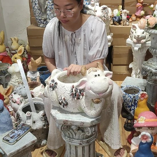 合成树脂氧化镁牛牛花盆